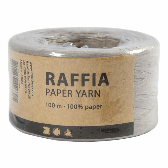 Papier Raffia Garen Lichtgrijs, 100m