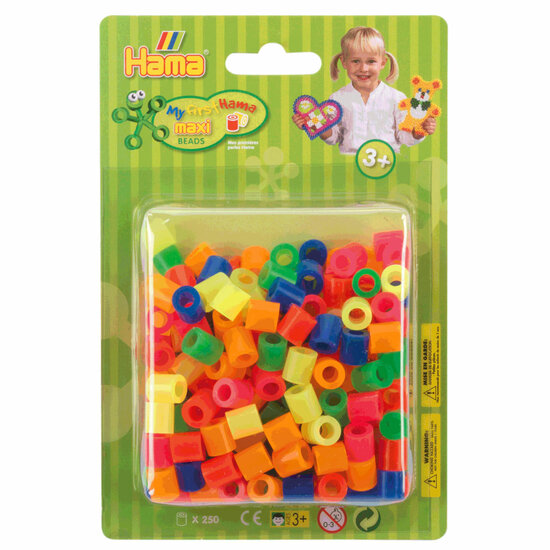 Hama Strijkkralen Maxi - Neon Mix (51), 250st.