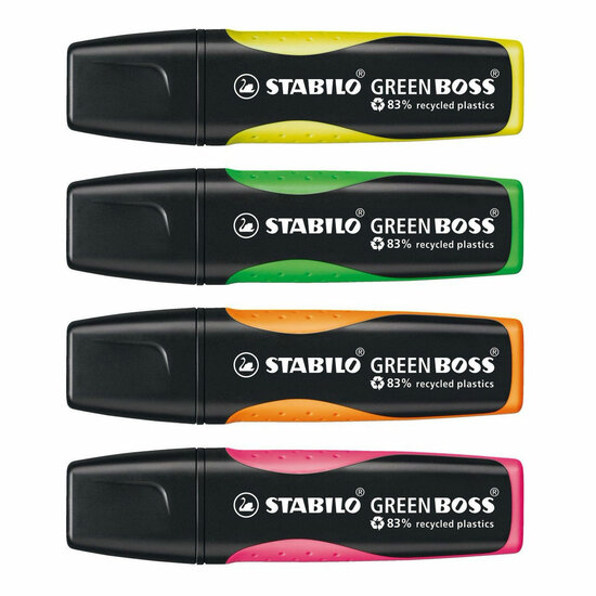 STABILO GREEN BOSS - Markeerstift - Set Met 4 Stuks