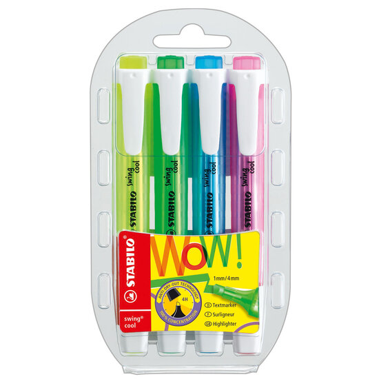 STABILO swing cool - Markeerstift - Set Met 4 Stuks