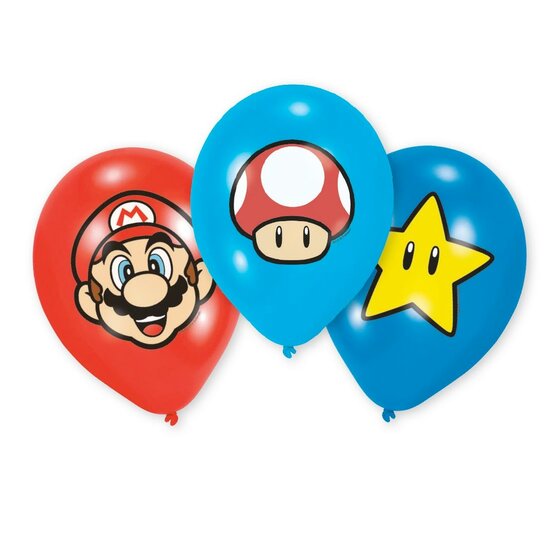 Super Mario Latex Ballonnen, 6st.