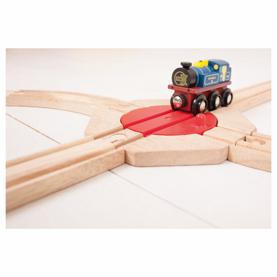 Bigjigs Houten Rails - 4-richting Draaiplateau