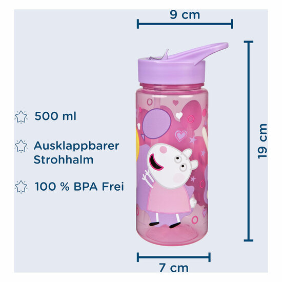 Areo Drinkfles Peppa Pig, 500ml