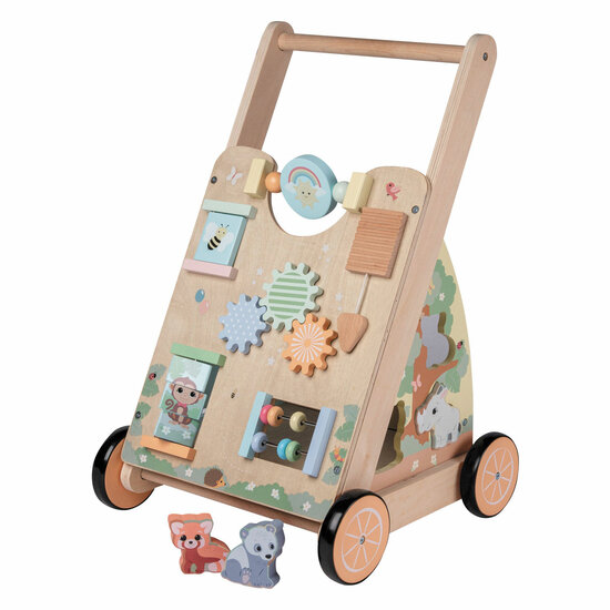 Joueco The Wildies Houten Activiteiten Baby Walker Loopwagen