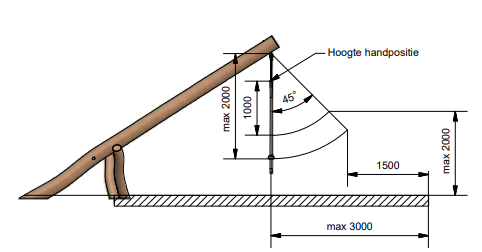 Robinia slingertouw  voor openbaar gebruik 400cm x 50cm