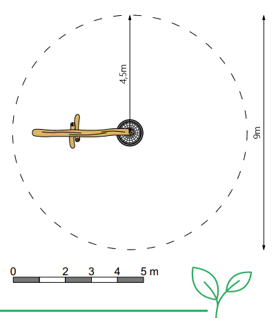 Robinia 1-puntschommel 400cm