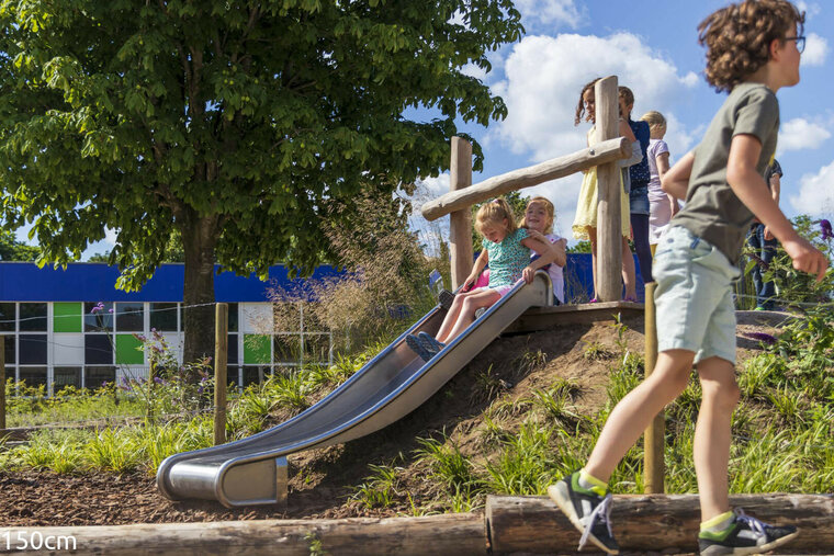 Robinia heuvelglijbaan met bordes voor openbaar gebruik 290cm x 150cm