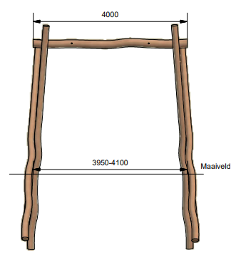 Robinia dubbele kabelbaan voor openbaar gebruik 3000cm x 400cm