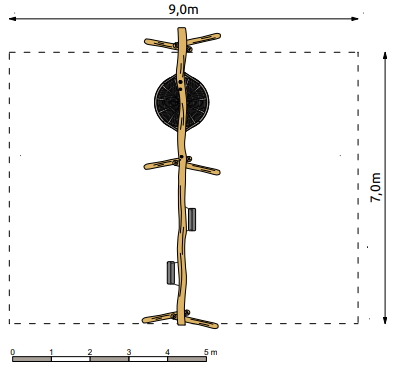 Robinia combinatieschommel voor openbaar gebruik 700cm