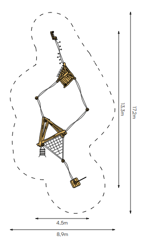 Robinia Speelcombinatie voor openbaar gebruik 1330cm x 450cm