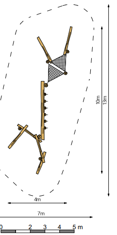 Robinia Speelstructuur voor openbaar gebruik 1000cm x 400cm