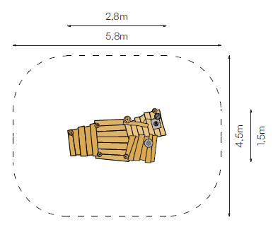 Robinia Zandwerkplaats voor openbaar gebruik 280cm x 150cm