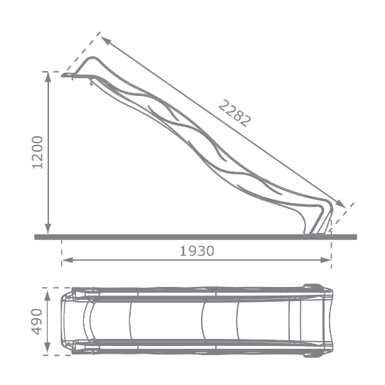 Glijbaan reX met golf 240 cm &ndash; H1200 Paars