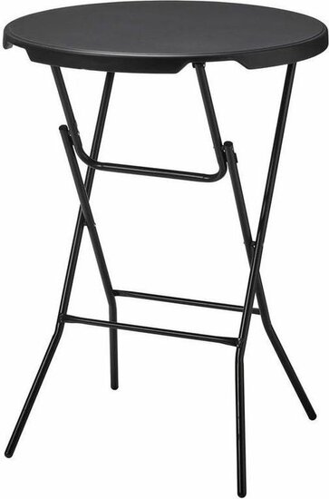 6x Zwarte Statafel + Zwarte Statafelrok x 6 &ndash; &oslash;80 cm x 110 cm hoog