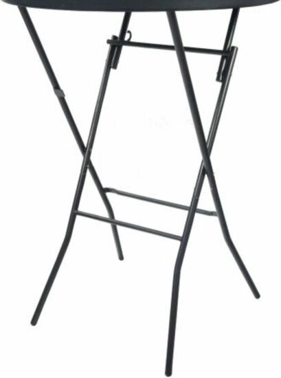 6x Zwarte Statafel + Zwarte Statafelrok x 6 &ndash; &oslash;80 cm x 110 cm hoog