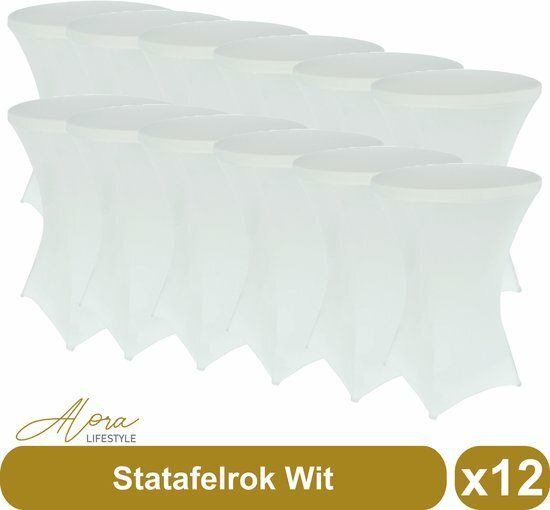 Statafelrok wit 80 cm per 12