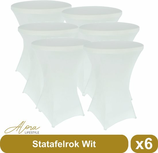 Statafelrok wit 80 cm per 6