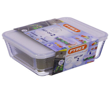 Pyrex Cook &amp; Freeze Ovenschalen Rechthoek Set van 2 22 x 17 en 24 x19 cm