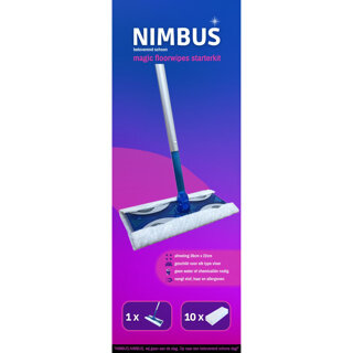 Nimbus magic vloerwisser starterkit met 10 doekjes 28x22 cm