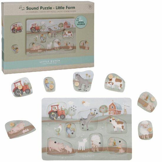 Little Dutch Little Farm Geluidenpuzzel FSC