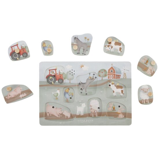 Little Dutch Little Farm Geluidenpuzzel FSC