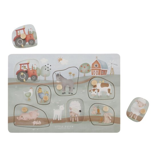 Little Dutch Little Farm Geluidenpuzzel FSC