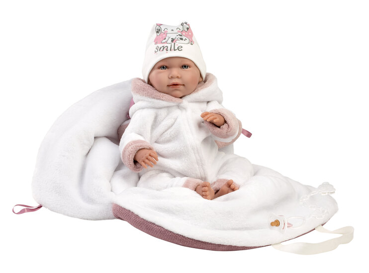 Llorens babypop LALA met roze draagtas - 42 cm