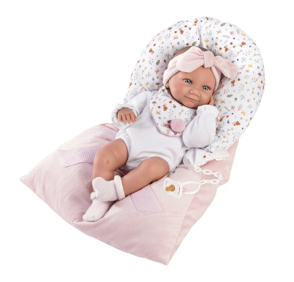 Llorens pop Tina met roze slaapzak - 40 cm