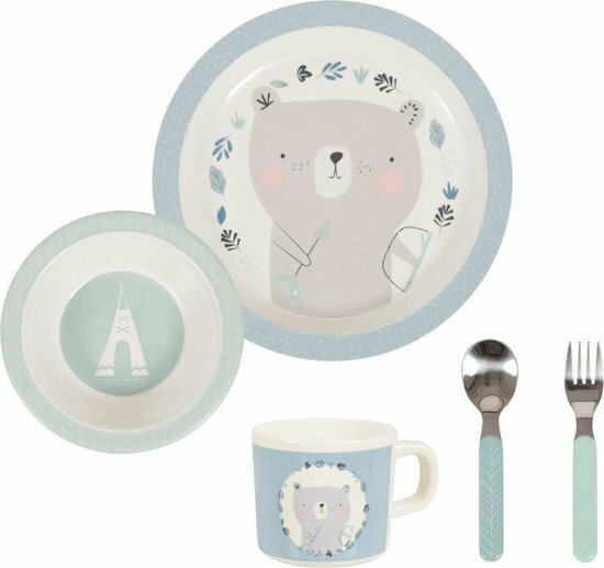 Little Dutch Melamine Set Blauw 5 dlg