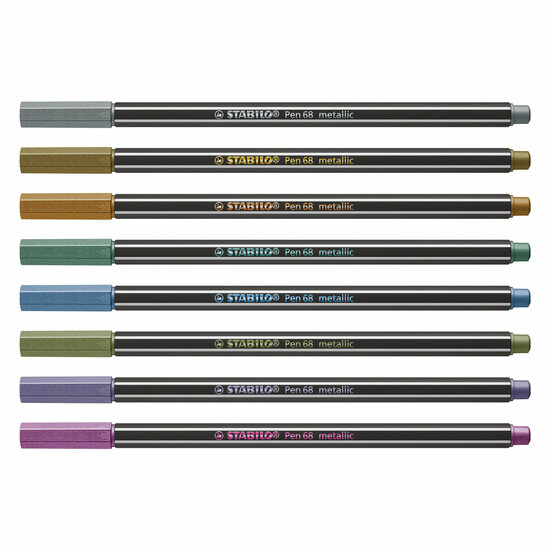 STABILO Pen 68 Metallic Viltstiften, 8st.