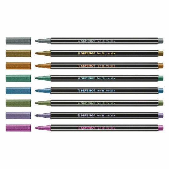 STABILO Pen 68 Metallic Viltstiften, 8st.