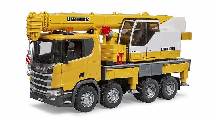 Bruder Scania Super 560R Liebherr kraanwagen met licht en geluid