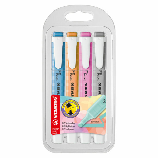 STABILO swing cool - Markeerstift - Set Met 4 Stuks