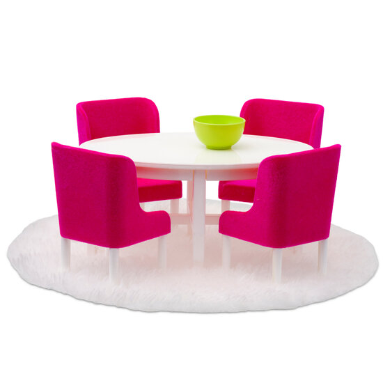 Lundby Smaland Poppenhuis Eetkamerset (Roze)