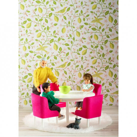 Lundby Smaland Poppenhuis Eetkamerset (Roze)