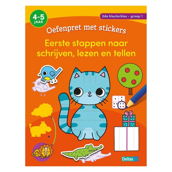 Oefenpret met Stickers Groep 1- Schrijven, Lezen, Tellen (4-5 jaar)