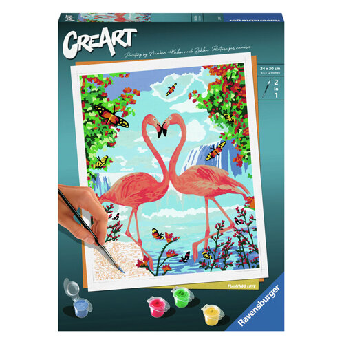 CreArt Schilderen op Nummer - Flamingo Love