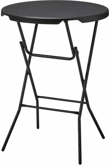 7x Zwarte Statafel + Zwarte Statafelrok x 7 &ndash; &oslash;80 cm x 110 cm hoog