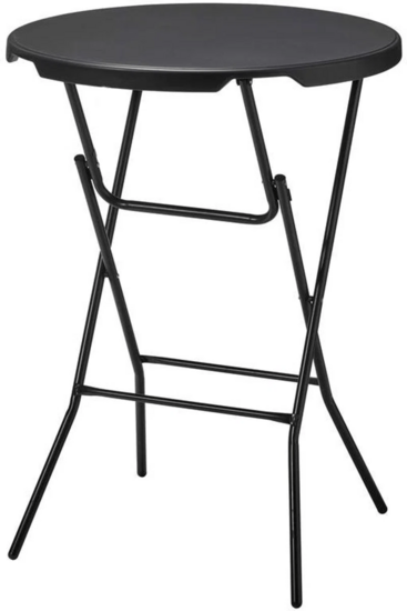 5x Zwarte Statafel + Zwarte Statafelrok x 5 &ndash; &oslash;80 cm x 110 cm hoog