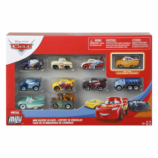 Disney Pixar Cars Mini Racers Voertuigen, 10st.