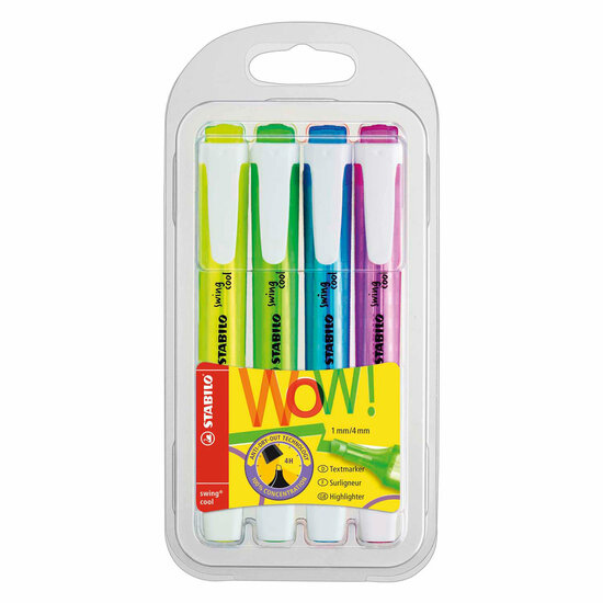 STABILO swing cool - Markeerstift - Set Met 4 Stuks