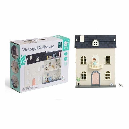 Classic World Houten Vintage Poppenhuis, 36dlg.