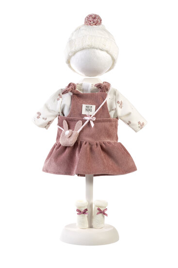 Llorens kleding set Carla rib roze voor poppen van 42 cm