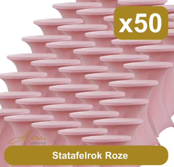 Statafelrok roze 80 cm per 50