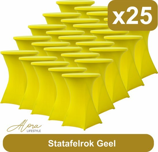 Statafelrok geel 80 cm per 25