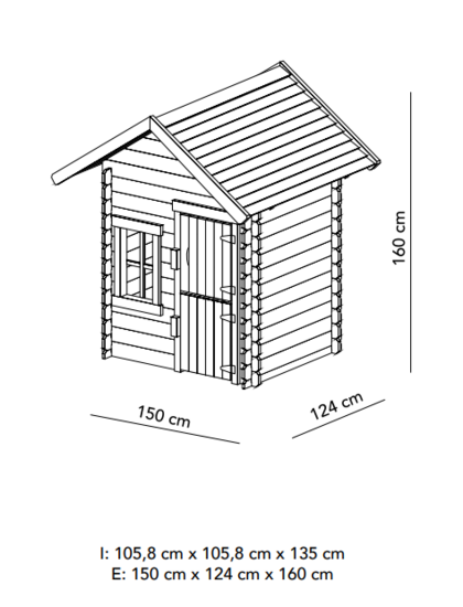 Houten Speelhuisje Louise deluxe (Vergrijst)