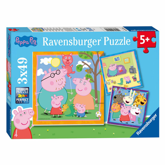 Familie en Vrienden van Peppa Pig Legpuzzel, 3x49st.