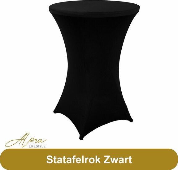 Statafelrok zwart 80 cm per 8