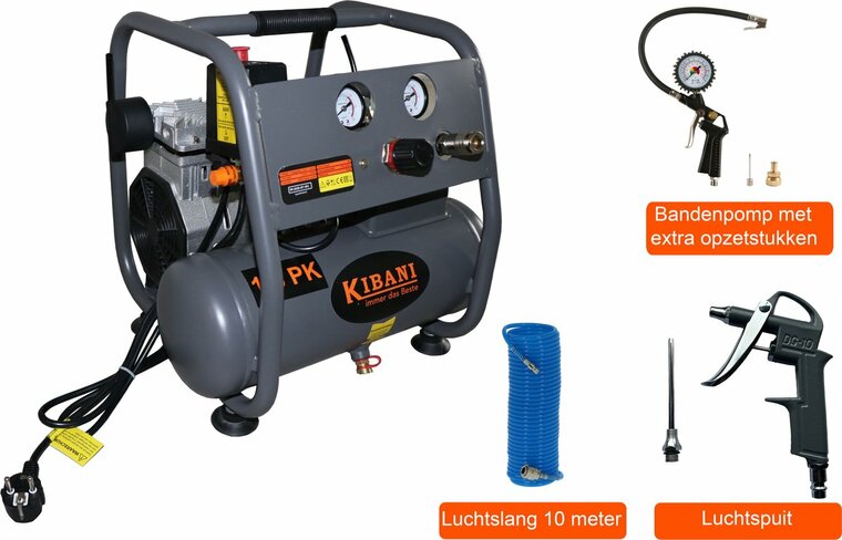 Kibani stille compressor 6 Liter - SET