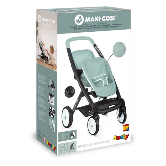 Smoby Maxi-Cosi Poppenwagen Sage voor 2 Poppen